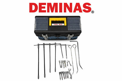 DEMINAS 23-piece sealing gland packing extractor tools — professional maintenance kit